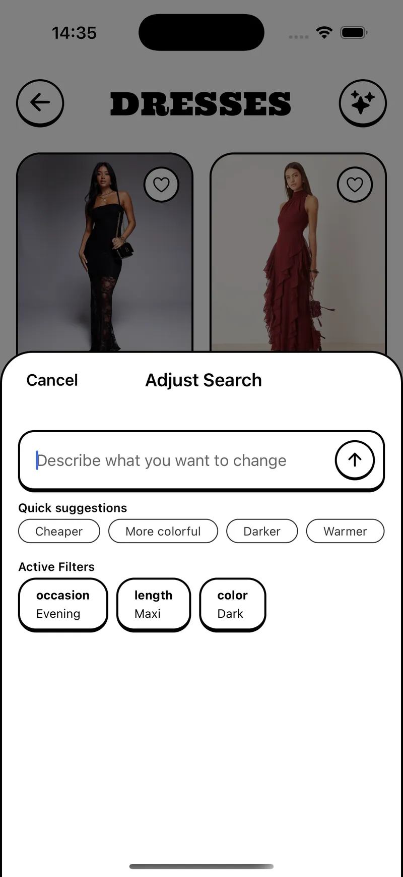 Adjust Search Screen